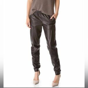 VINCE Black Leather Jogger Pants NWT $1095 M Pull On